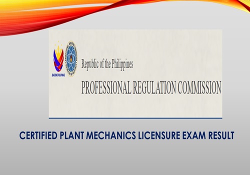 PRC Certified Plant Mechanics Licensure Exam Results
