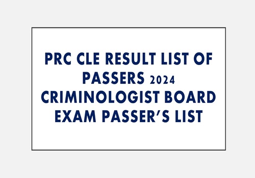 PRC CLE Result List Of Passers 2024