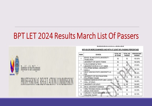 BPT LET Results 2024 March List of Passers