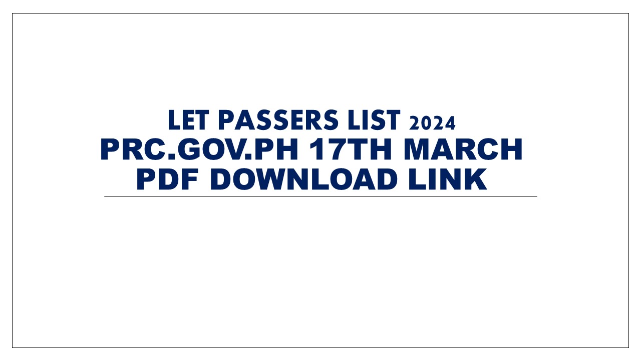 LET Passers List 2024